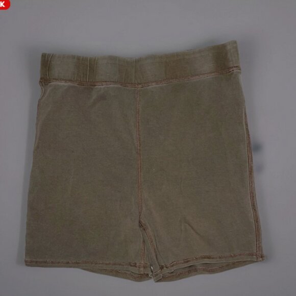 Free People Movement Run Shorts Washed Mocha Large Cotton Stretch NWOT - Picture 1 of 5